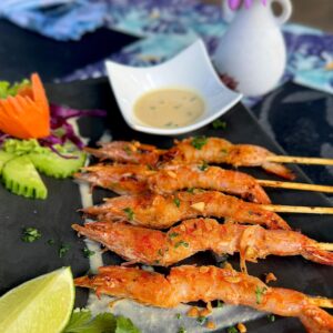 Skewered prawns Harare Thai grilled prawns Moo Ka Thai