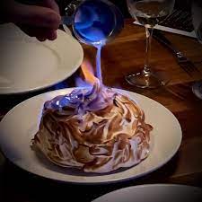 Flambéed Baked Alaska Harare dessert from Moo Ka Thai